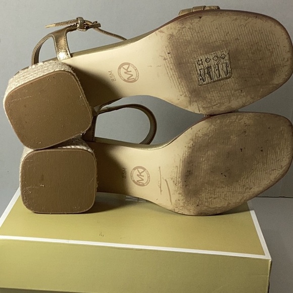 Michael Kors Women's Mandy Mid Sandals with Heel, Pale Gold - Picture 9 of 10